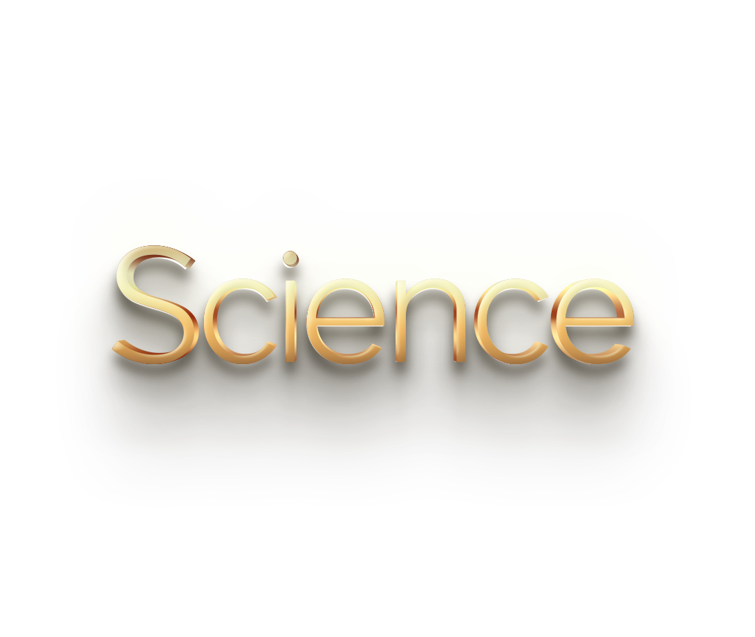 WORD SCIENCE gold 3D text effects art typography PNG images free